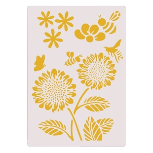 Amazon bee hollow custom painting template wall painting furniture graffiti template sunflower PET plastic template
