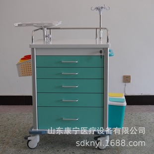 Color steel ambulance hospital steel-plastic anesthesia car equipment cart ABS infusion car steel spray medicine delivery car