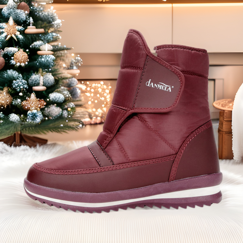 Botas de nieve para hombre y mujer, forradas de lana y engrosadas para invierno, de suela plana, talla un número más pequeña, venta al por mayor y al por menor de grandes fábricas, forradas de lana para mayor calidez.