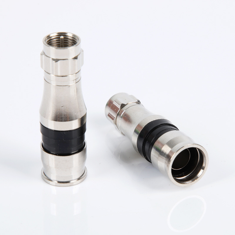 全銅擠壓式F頭接RG11線連接器 射頻同軸連接器75-7擠壓頭