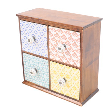 Caja de almacenamiento de escritorio creativa europea de madera ZAKKA retro caja de cajón de madera sólida caja de joyería