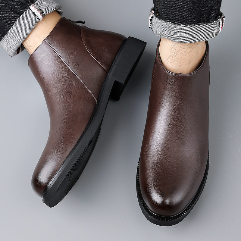 Giày bốt Martin nam cổ trung gót 3–5 cm kiểu công sở casual — z8189 màu nâu, z8189 đen