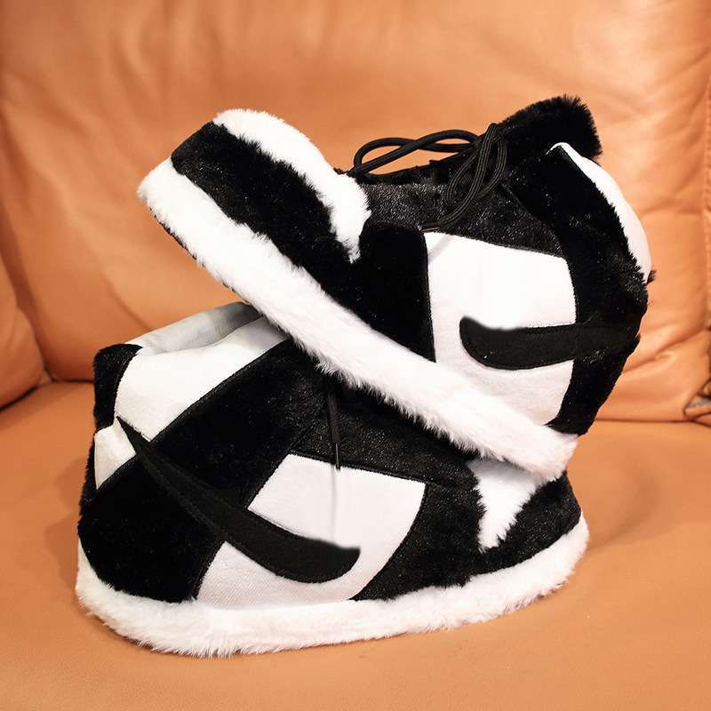 Invierno nuevas zapatillas calientes un cono grandes Zapatillas de algodón con gancho zapatos de algodón hogar artefacto suave talón engrosado zapatillas