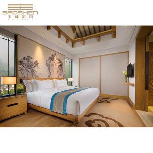 Foshan Hotel Furniture Source Manufacturer Five-Star Hotel Room Furniture Complete Apartment Homestay Room Furniture