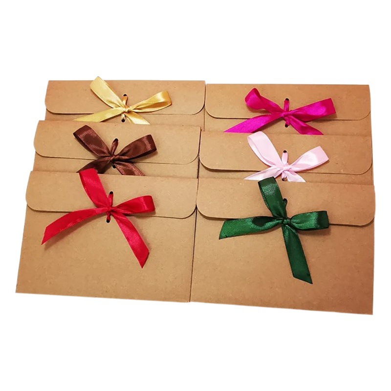 Sobre europeo estilo papel Kraft tarjeta de felicitación vintage Tarjeta de bendición bolsa de embalaje arco creativo bolsa de CD al por mayor