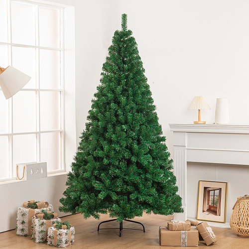 PVC Christmas tree large encrypted green simulation tree 1.5m/1.8m home hotel floor-standing ornaments in stock