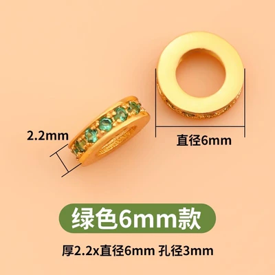 Zərgərlik ara hissələri Beaded Spacer Accessories - non-allergic-green-6mm-style-one