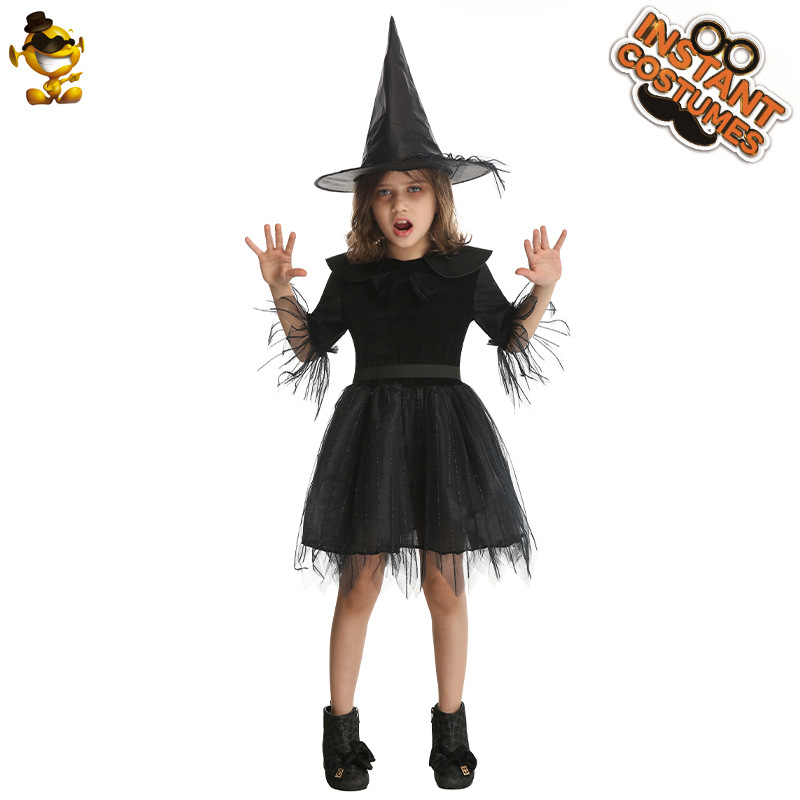 Pequeño traje de bruja de los niños Halloween fantasma Festival Cosplay bruja juego traje etapa rendimiento traje