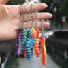 Second generation simulated caterpillar keychain [6 types shipped randomly]