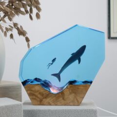 樹脂海洋ランプ滴ゴム潜水士クジラのデスクトップ装飾品クリエイティブ工芸品誕生日プレゼント家庭装飾品