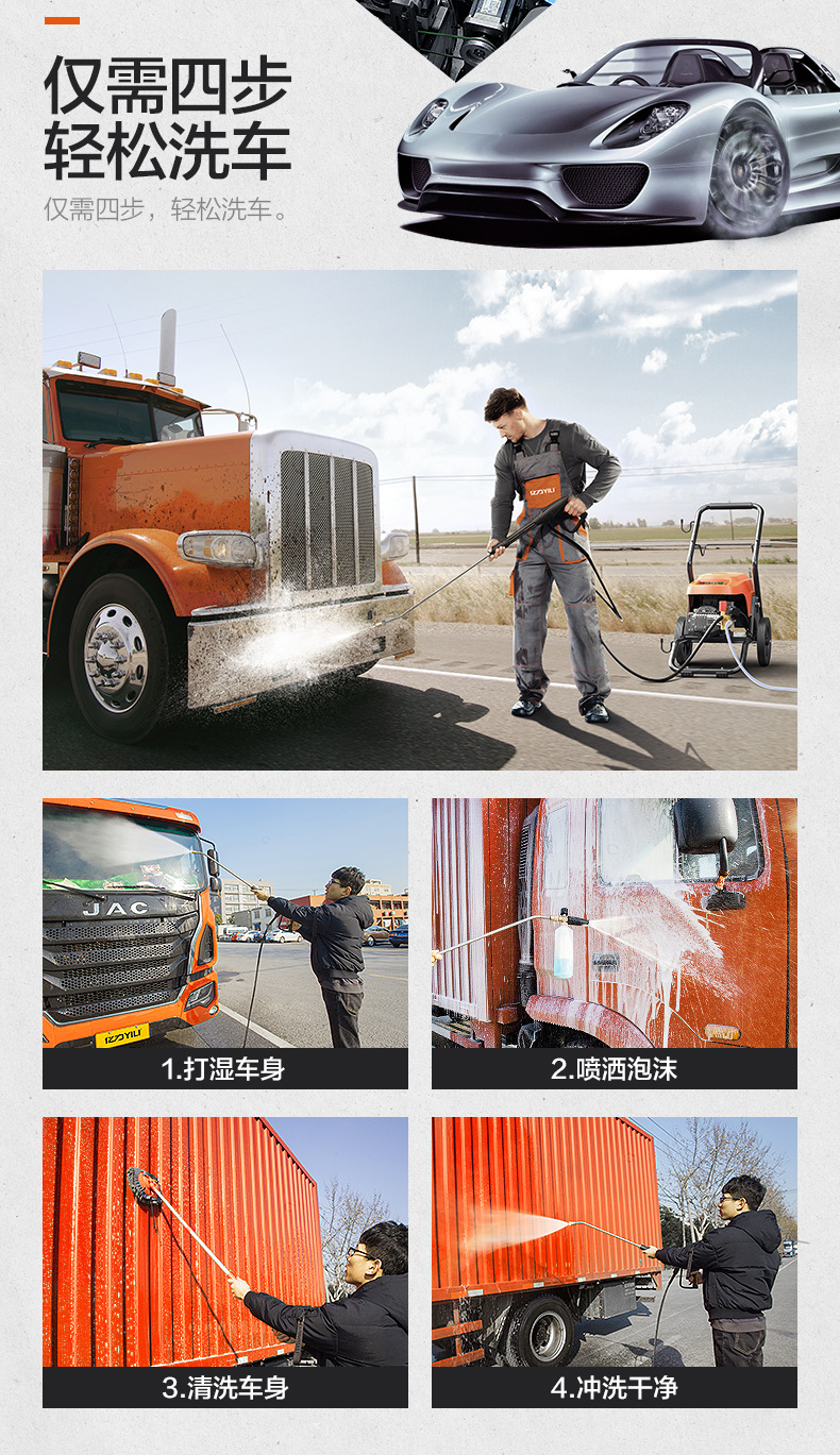 High-power commercial industrial ultra-high pressure cleaning machine car washer