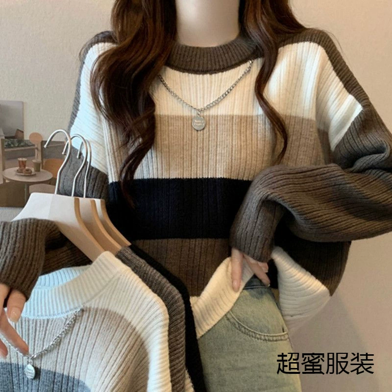 Ретро базовый вязаный свитер с коротким рукавом, oversize