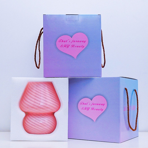 ins creative glass table lamp Xiaohongshu B&B retro night light bedroom bedside table lamp simple study decoration