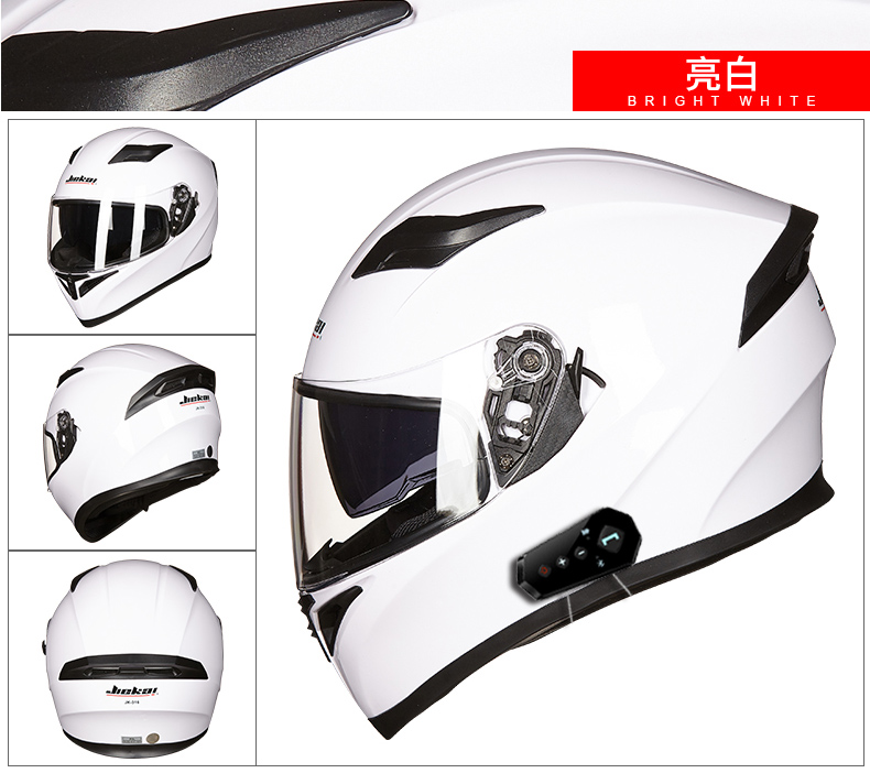 Motorcycle Helmet Full Face with Bluetooth Intercom, All Seasons