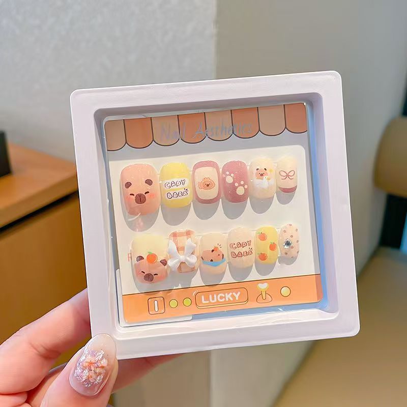 Caja de exhibición marco de fotos más taladro manicure suministro fuente de uñas DIY francés color delgado manicure falso salón al por mayor