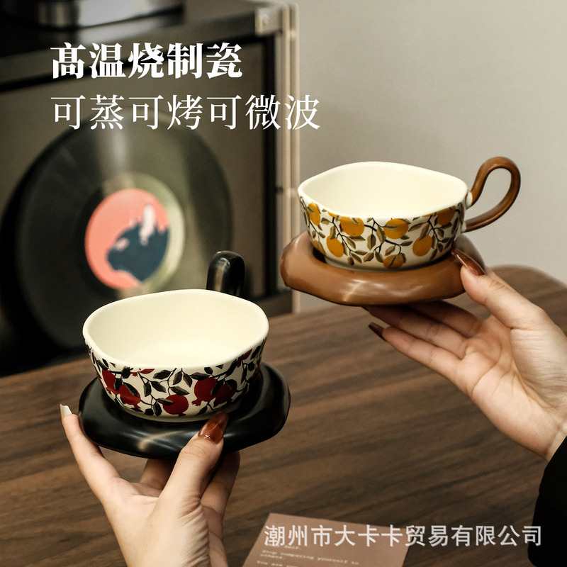 クリエイティブセラミック吊り耳ティーポットセット北欧風セラミック茶器セット家庭用コーヒーカップ皿ポットギフトセット|undefined