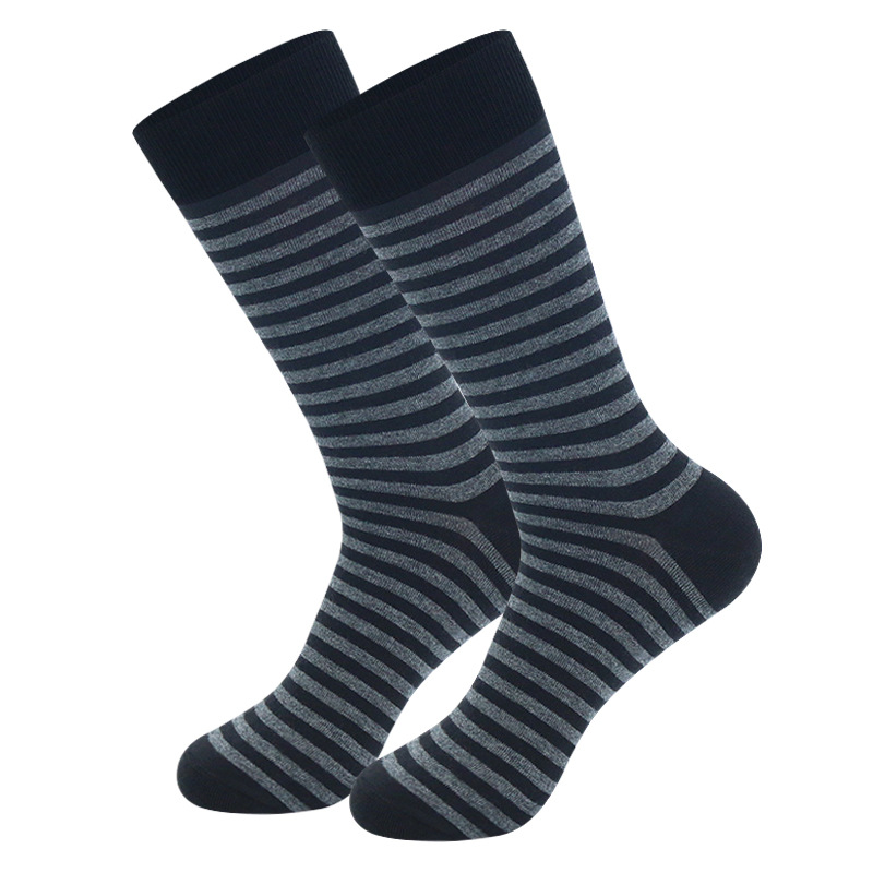 Chaussettes longues à rayures, couleur unie, style business, tendance, automne-hiver, épaisses, pour hommes, grande taille, 2025d_voghion.com