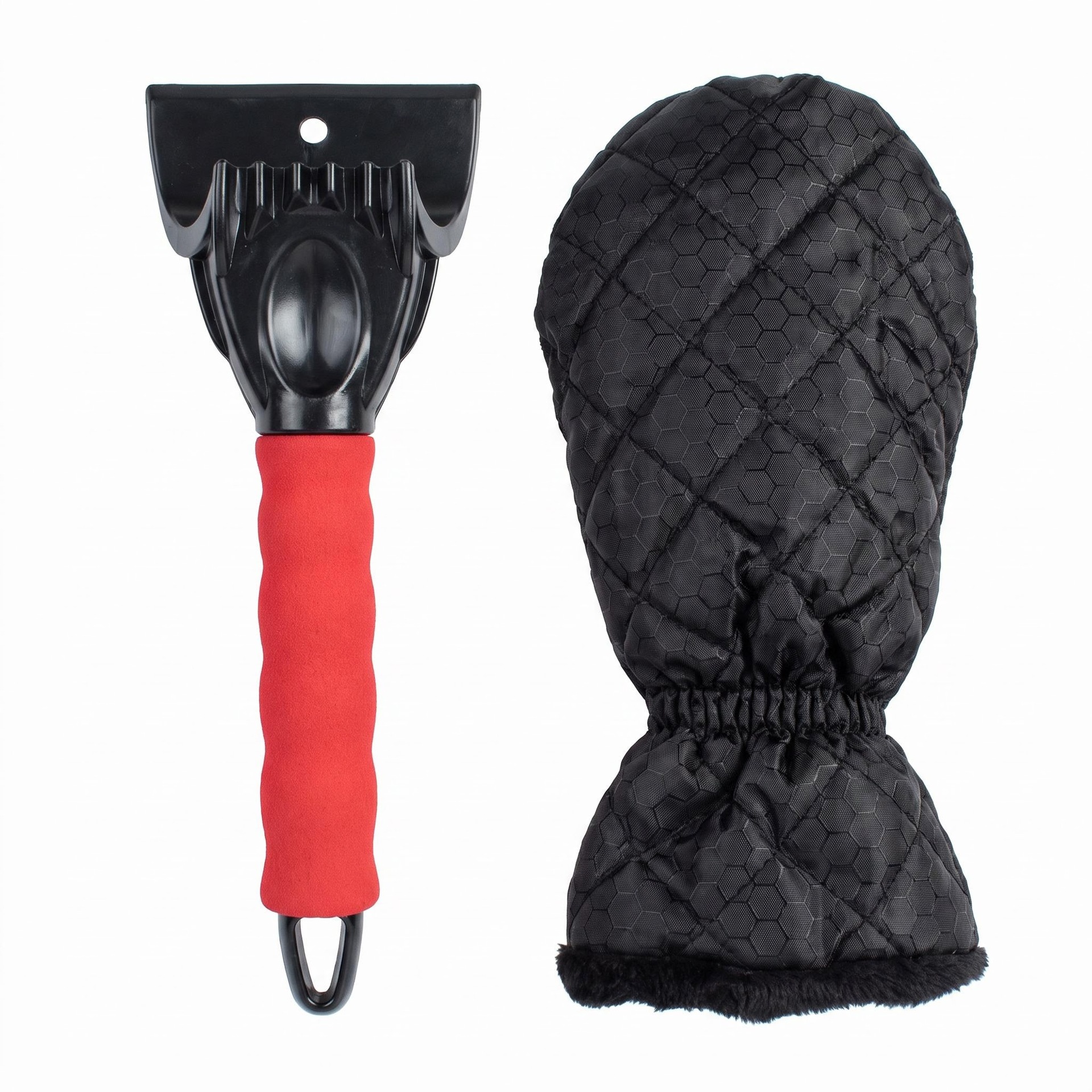 Car snow shovel cleaning tool for ice removal and snow clearing, Oxford cloth + fleece warm gloves for car use, car snow shovel