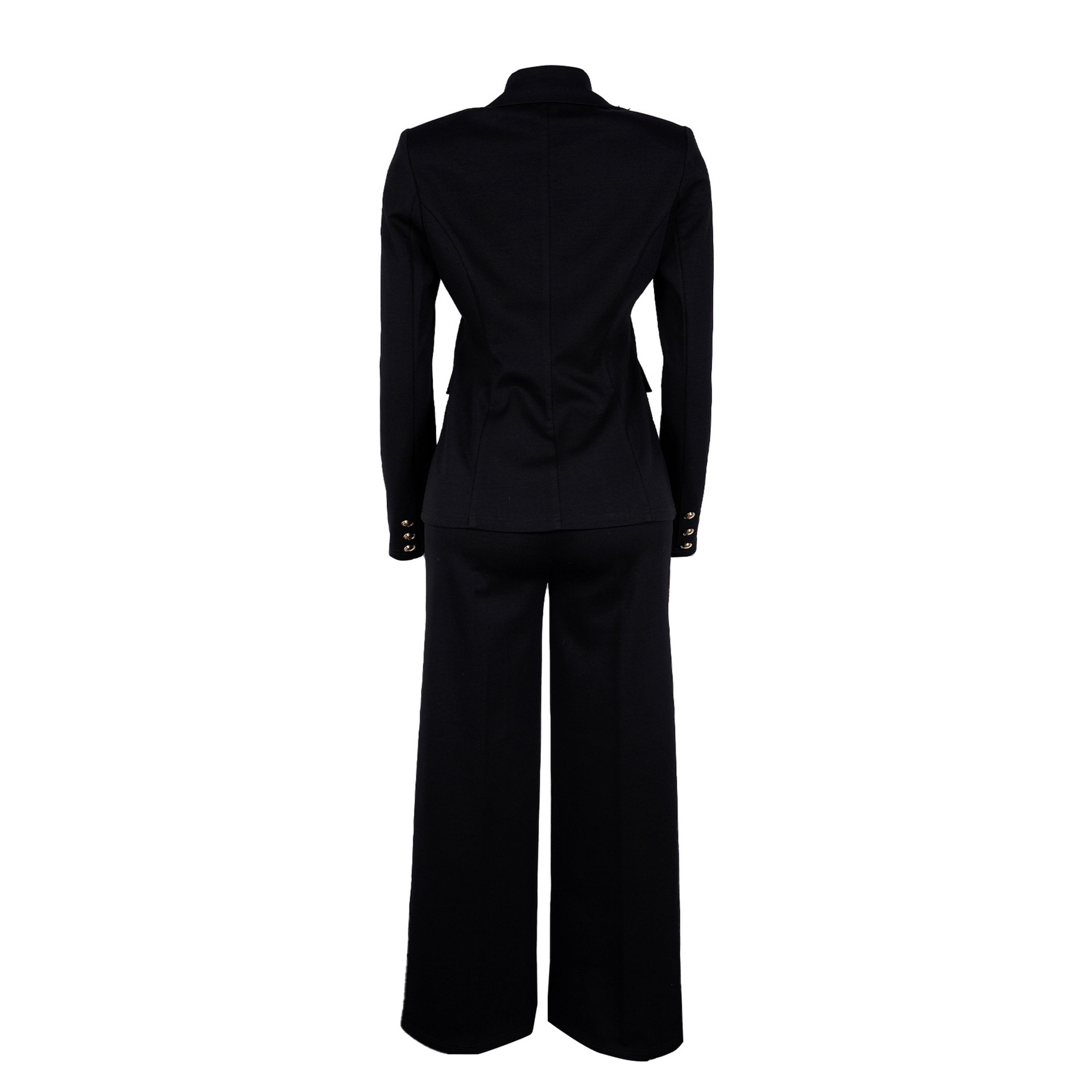 Completo elegante donna con blazer a revers a contrasto e pantaloni_voghion.com