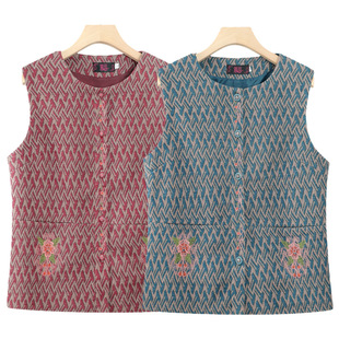 Grandma's Spring and Autumn Vest Vest for Middle-aged and Elderly Women's Autumn Coat Mother's Loose Waistcoat for Old People's Wife Vest