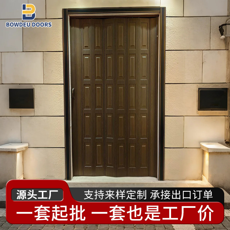 Cross-Border Hot Model Folding Balcony Partition Sliding Door Kitchen Door Bathroom Toilet Pvc Bedroom Kitchen Chinese Style Extension