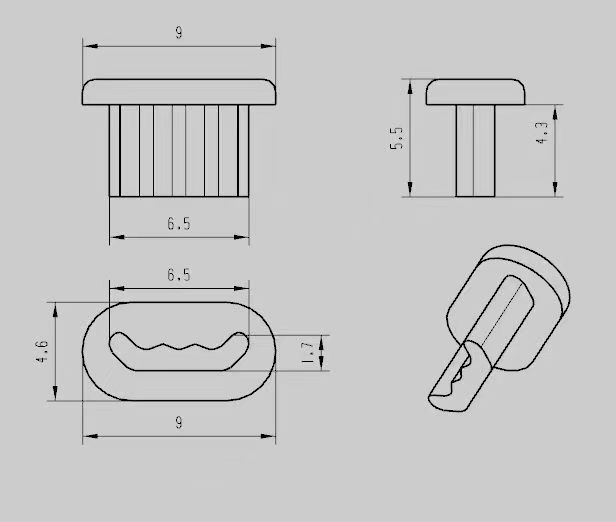 Versorgung USB Typ-C Buchse staubdichter Gummistopfen Silikonenstopfen TYPE-C weiblich Silikonenstopfen Gummistopfen