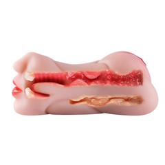 跨境男用三通道名器倒模雙頭帶鼻子口角交硅膠製品飛機杯情趣用品