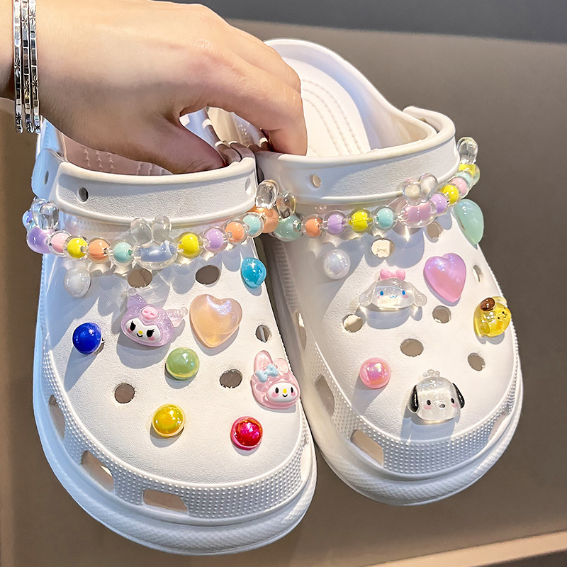 Hole Shoes Accessories Shoe Flower Fit Cross Cartoon Decorative Buckle Transparent Cartoon DIY Accessories Bead Chain Shoe Accessories
