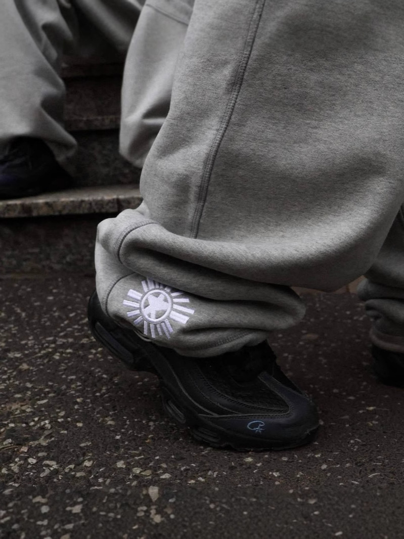 Pantalones deportivos grises holgados con bordado, estilo retro americano, informal y urbano, de la marca de moda transfronteriza de Amazon para hombre.