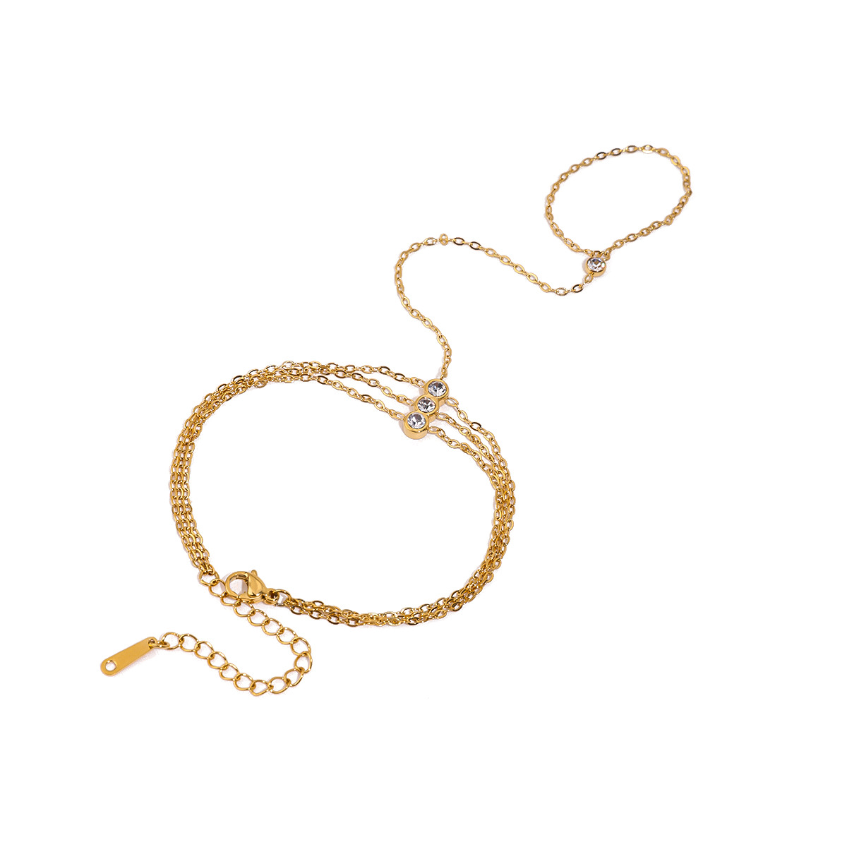 Small design bracelet stainless steel with zircon