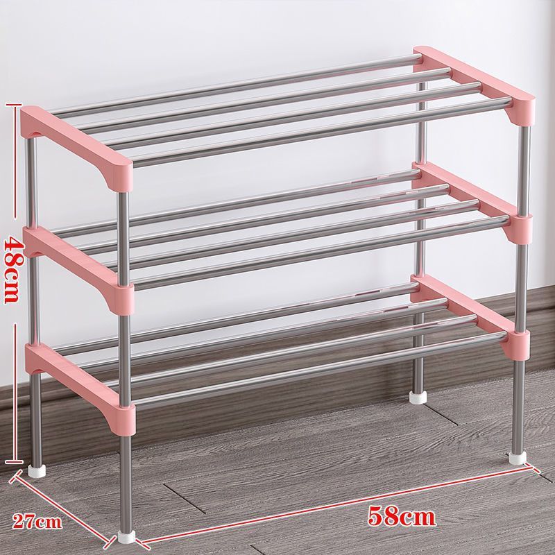 Estante de zapatos simple hogar dormitorio económico multicapa puerta de alquiler de almacenamiento espacio de ahorro de montaje estante de zapatos al por mayor