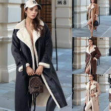 2025跨境女装秋冬新款双穿翻领大衣时尚气质复合皮毛绒大衣