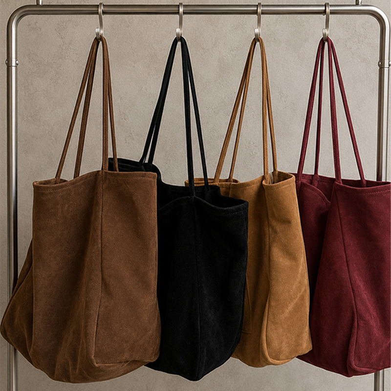 Autumn and winter large-capacity suede casual shoulder bag, large bag for students, versatile handbag, large-capacity shopping bag Autumn and winter large-capacity suede casual shoulder bag, large bag for students, versatile handbag, large-capacity shopping bag