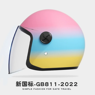3C Certified Motorcycle Half Helmet – Motosiklet kaskı (dəbilqə) - rainbow-series-dream-starry-sky-hd-anti-fog-new-national-standard-category-b