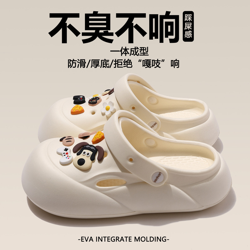 女性用厚底下駄、夏用アウターウェア、2025年新作EVA滑り止め、防臭ビーチサンダル、男性用つま先スリッパ|undefined