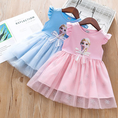 Girls' Summer Dress 2022 New Korean Style with Bow Backless Top Dress Children Princess Dress Trendy Kids Clothing