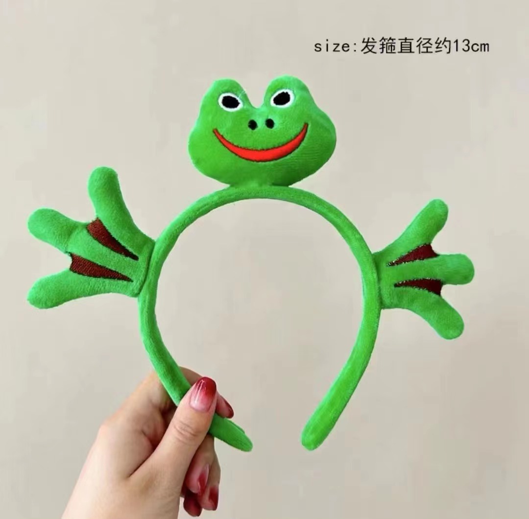 Felpa Rana diadema Otoño e Invierno Nuevo Oído banda de pelo lindo oso fresa cabeza accesorios al por mayor oso Internet celebridad diadema