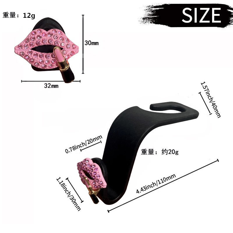 Gancho de coche de moda para coche adhesivo multifuncional mini lápiz labial labios gancho pequeño asiento de coche gancho trasero