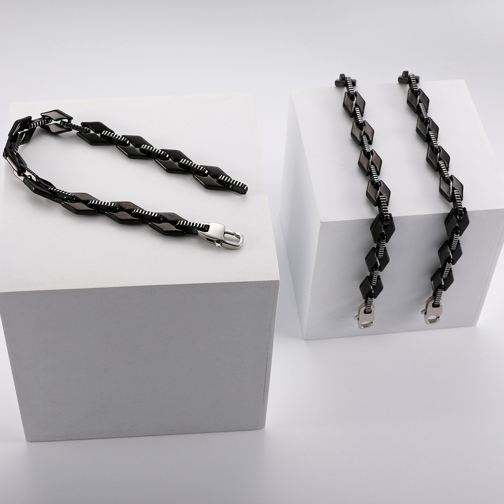 Géométrique Hip Hop Rétro Acier Inoxydable 304 Bracelets De Gros display picture 3