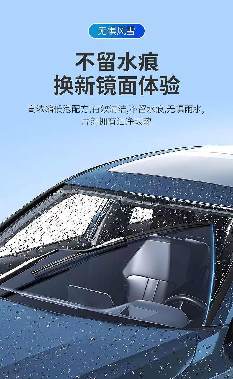Car Glass Water Antifreeze for Winter Temperatures Below -40 Degrees, All-Season Universal Car Use, Summer Wiper Fluid Oil Film Remover