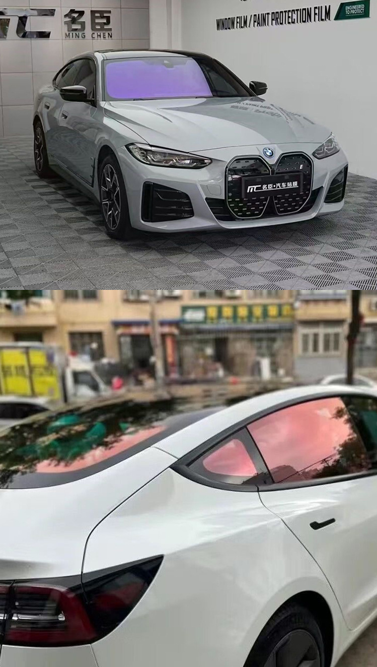 Manufacturer Wholesale Imperial Purple Ghost Rose Colorful Front Window Film Car Window Sunscreen Film Heat Insulation Film Car Solar Film