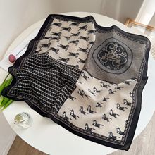 70cm丝绒丝巾女2025春夏新款时尚复古系脖高级感小方巾配饰批发