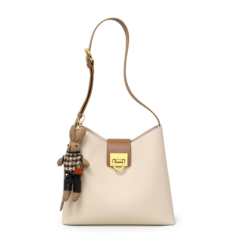 Bolso de Cubo Bandolera para Mujer de Piel de Vaca y Cuero Sintético de Gran Capacidad para Uso Diario