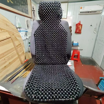Seat Cushion with Backrest, Wooden – Cool pad - black-single-seater