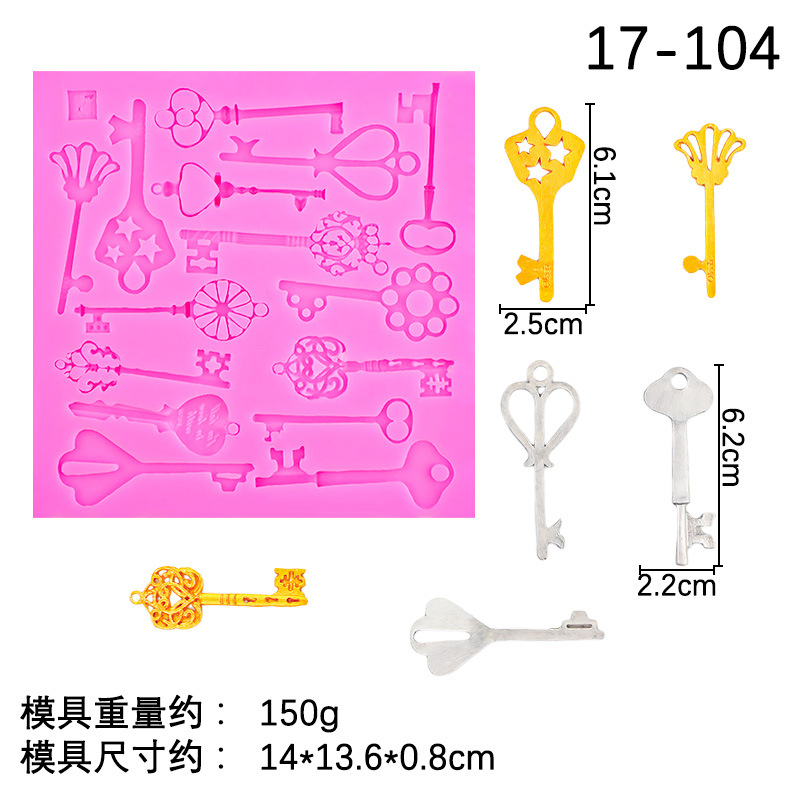 Clave fondant molde decoración de la torta clásica retro cerradura chocolate molde de silicona aromaterapia molde de yeso