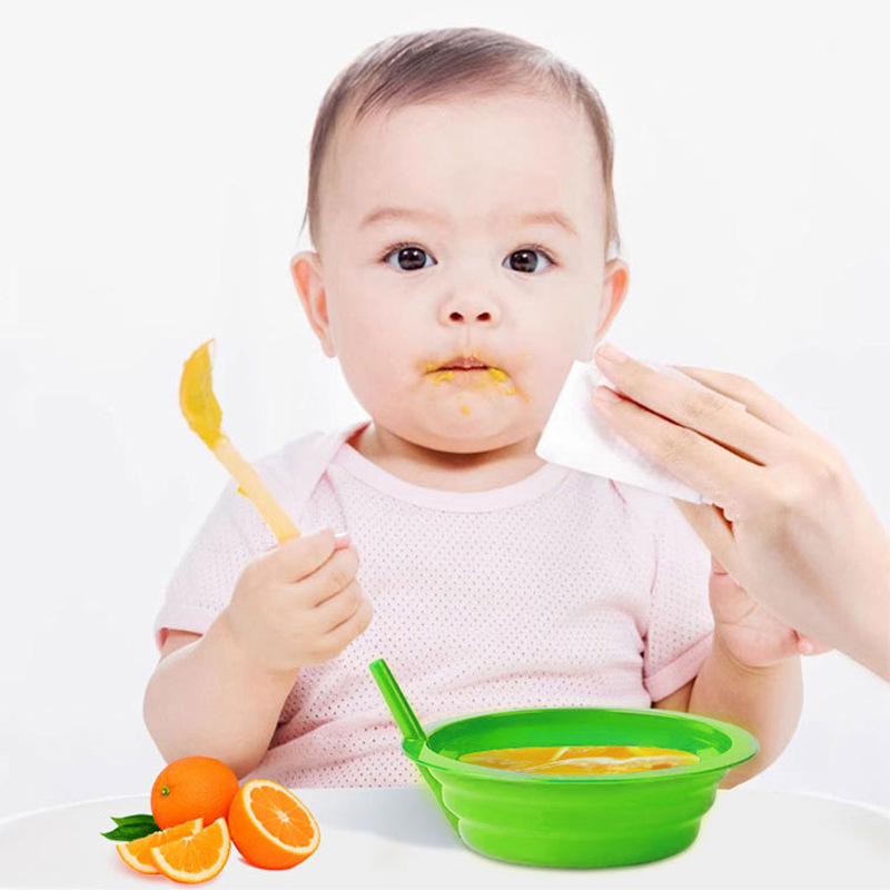 Fábrica al por mayor de tazón para niños con paja comida lenta vajilla para niños tazón de tubo de ensayo vajilla tazón de comida en stock