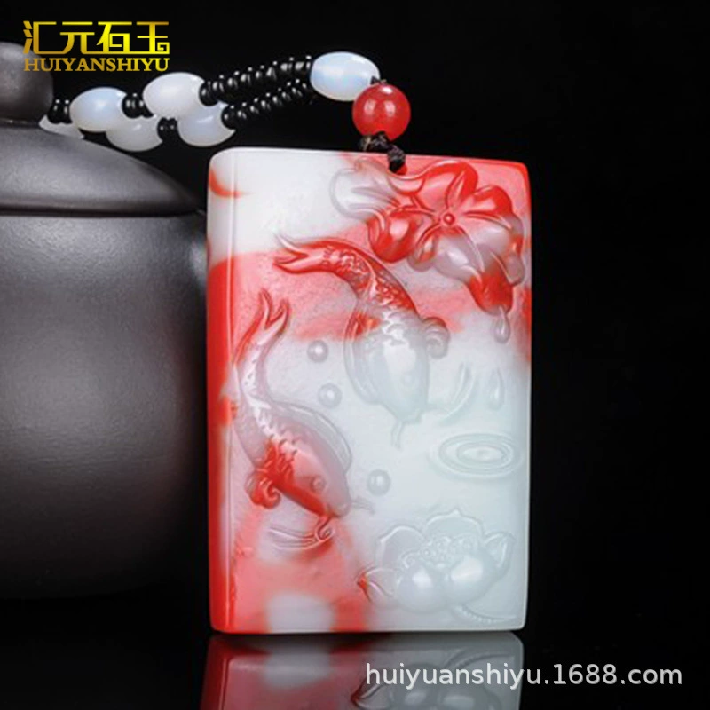 Pendant jade, dragon-shaped decoration white jade, dragon and phoenix