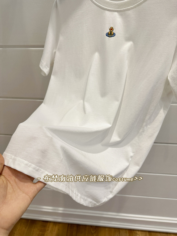 深セン南油ハイバージョン女王サターン刺繍純綿半袖 Tシャツ女性のための 25 夏の新しい多用途トップ|undefined