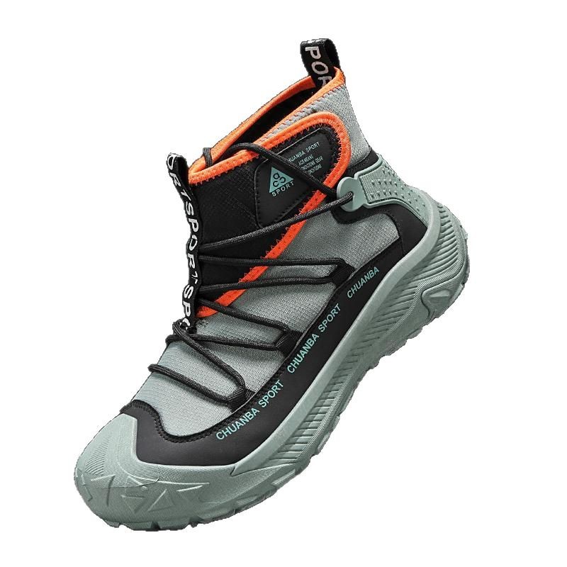 Zapatos de hombre respirantes antideslizantes al aire libre zapatos de pesca neumáticos suela desgaste de montaña zapatos de escalada de roca zapatos de trabajo de alto nivel