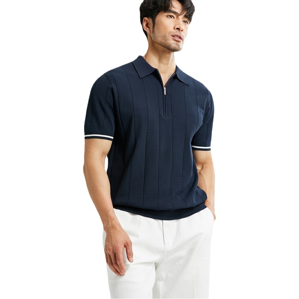 Nueva ropa de hombre 2023 nuevo verano transpirable antiarrugas seco hombres de negocios casual solapa manga corta Camiseta polo camisa